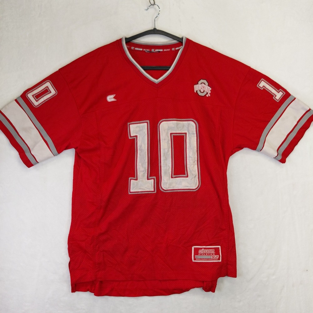 Colosseum Ohio State Buckeyes Jersey Mens 52 Red Football #10 Buckeyes Mesh
